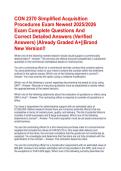 CON 2370 Simplified Acquisition Procedures Exam Newest 2025&sol;2026 Exam Complete Questions And Correct Detailed Answers &lpar;Verified Answers&rpar; &vert;Already Graded A&plus;&vert;&vert;Brand New Version&excl;&excl;
