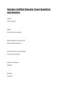 Georgia Certified Operator Exam Questions and Answers