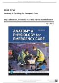 Test Bank for Anatomy & Physiology for Emergency Care 3rd Edition by Bryan Bledsoe ISBN 9780135211458 Chapter 1-20 &vert; Complete Guide A&plus;