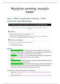 muzische vorming - muzisch kader - samenvatting