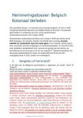 Samenvatting herinneringsdossier geschiedenis van Belgi&euml;&colon; koloniaal verleden