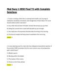 Med Surg 1 HESI Final T2 with Complete Solutions