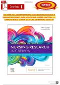Lobiondo-Wood and Haber&rsquo;s Nursing Research in Canada&comma; 5th Edition by Singh &ndash; Test Bank Questions and Answers &vert; Chapters 1&ndash;21 Complete &lpar;2026 Update&comma; A&plus; Grade&rpar;