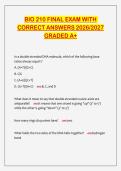 BIO 210 Final Exam Study Guide&colon; DNA Structure&comma; Meiosis & Mendelian Genetics &lpar;2026&sol;2027&rpar;