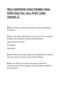 FIELD SANITATION TEAM TRAINING FINAL&NewLine;PAPER 2026 FULL Q&A STUDY GUIDE&NewLine;GRADED A&plus;