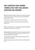 FIELD SANITATION TEAM TRAINING&NewLine;TRAINING STUDY SHEET 2026 UPDATED&NewLine;QUESTIONS AND ANSWERS&NewLine;