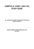 Comptia A&plus; Core 1 &lpar;220-1101&rpar; Study Guide &vert; All Questions And Correct Answers With Rationales &vert; Already Graded A&plus; &vert; Verified Answers &vert; Newest Version 2026 &vert; Just Released