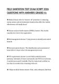 FIELD SANITATION TEST EXAM SCRIPT 2026&NewLine;QUESTIONS WITH ANSWERS GRADED A&plus;