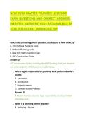 New York Master Plumber Licensing Exam Questions and Verified Answers Guide