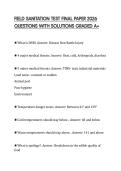 FIELD SANITATION TEST FINAL PAPER 2026&NewLine;QUESTIONS WITH SOLUTIONS GRADED A&plus;