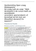 Uitwerking van iedere mogelijke open vraag op het examen historisch overzicht van de wijsbegeerte