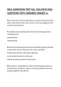 FIELD SANITATION TEST FULL SOLUTION 2026&NewLine;QUESTIONS WITH ANSWERS GRADED A&plus;