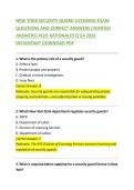 New York Security Guard Licensing Exam Questions and Verified Answers Guide
