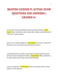 BOATING LICENSE FL ACTUAL EXAM&NewLine;QUESTIONS AND ANSWERS &vert;&NewLine;GRADED A&plus;