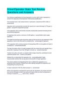 Driver-Operator State Test Review Questions and Answer