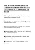 FINAL MILESTONE SOPHIA BUSINESS LAW&NewLine;COMPREHENSIVE EXAM PAPER 2026 TESTED&NewLine;QUESTIONS AND SOLUTIONS GUARANTEED&NewLine;TO PASS&NewLine;