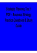 Strategic Planning Test 1 PDF Business Strategy Practice Questions and Study Guide Corporate Strategy Answers Exam Review 2025&sol; 2026