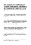 FINAL MILESTONE SOPHIA BUSINESS LAW&NewLine;EXAM PREP QUESTIONS AND ANSWERS 2026&NewLine;PRACTICE SOLUTION STUDY GUIDE GRADED&NewLine;A&plus;