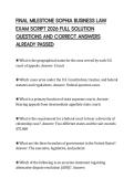 FINAL MILESTONE SOPHIA BUSINESS LAW&NewLine;EXAM SCRIPT 2026 FULL SOLUTION&NewLine;QUESTIONS AND CORRECT ANSWERS&NewLine;ALREADY PASSED&NewLine;