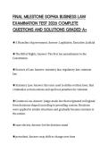 FINAL MILESTONE SOPHIA BUSINESS LAW&NewLine;EXAMINATION TEST 2026 COMPLETE&NewLine;QUESTIONS AND SOLUTIONS GRADED A&plus;