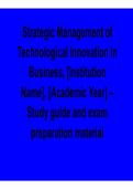 Strategic Management of Technological Innovation in Business Institution Name Academic Year Study Guide Innovation Strategy Practice Questions Answers Technology Management Review 2025&sol; 2026