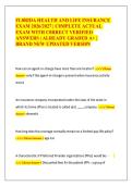 Florida Health and Life Insurance Exam Prep &lpar;2026&sol;2027&rpar;&colon; Complete Actual Exam with Verified Answers &lpar;A&plus; Graded&rpar;&NewLine;