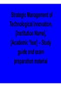Strategic Management of Technological Innovation Institution Name Academic Year Study Guide and Practice Questions Innovation Strategy Answers Technology Management Review 2025&sol; 2026