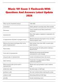 Music 101 Exam 3 Flashcards With &NewLine;Questions And Answers Latest Update &NewLine;2026
