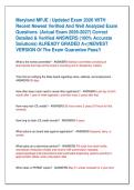 Maryland MPJE &vert; Updated Exam 2026 WITH &NewLine;Recent Newest Verified And Well Analyzed Exam &NewLine;Questions  &lpar;Actual Exam 2026-2027&rpar; Correct &NewLine;Detailed & Verified ANSWERS &lpar;100&percnt; Accurate &NewLine;Solutions&rpar; ALREADY GRADED A&plus;&vert;&vert;NEWEST &NewLine;VERSION Of The Exam Guarantee Pass&excl;&excl;