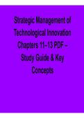 Strategic Management of Technological Innovation Chapters 11&ndash;13 PDF Study Guide and Key Concepts Innovation Strategy Practice Questions Answers Technology Management Review 2025&sol; 2026