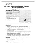 OCR A Level Further Mathematics A  Pure Core &NewLine;2&lpar;Y541&sol;01&rpar; VERIFIED QP &NewLine;AND MS