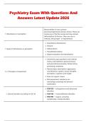 Psychiatry Exam With Questions And &NewLine;Answers Latest Update 2026