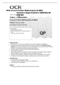 OCR A Level Further Mathematics B &lpar;MEI&rpar;  &NewLine;Statistics Major&lpar;Y422&sol;01&rpar; VERIFIED QP &NewLine;AND MS  