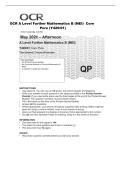 OCR A Level Further Mathematics B &lpar;MEI&rpar;  Core &NewLine;Pure &lpar;Y420&sol;01&rpar;
