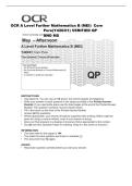 OCR A Level Further Mathematics B &lpar;MEI&rpar;  Core &NewLine;Pure&lpar;Y420&sol;01&rpar; VERIFIED QP &NewLine;AND MS  