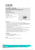 June 2026 &ndash; Afternoon &NewLine;A Level Further Mathematics B &lpar;MEI&rpar; Y421&sol;01 &NewLine;Mechanics Major 