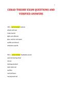 CERAD THEORY EXAM QUESTIONS AND&NewLine;VERIFIED ANSWERS&NewLine;