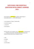 NATE EXAM&colon; CORE ESSENTIALS&NewLine;QUESTIONS WITH CORRECT ANSWERS&NewLine;2026&NewLine;