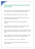Business Intelligence and Analytics Final Exam with accurate detailed solutions