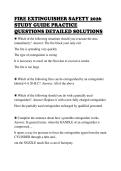 FIRE EXTINGUISHER SAFETY 2026&NewLine;STUDY GUIDE PRACTICE&NewLine;QUESTIONS DETAILED SOLUTIONS