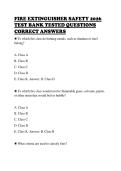 FIRE EXTINGUISHER SAFETY 2026&NewLine;TEST BANK TESTED QUESTIONS&NewLine;CORRECT ANSWERS&NewLine;