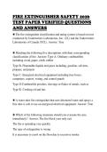 FIRE EXTINGUISHER SAFETY 2026&NewLine;TEST PAPER VERIFIED QUESTIONS&NewLine;AND ANSWERS