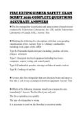 FIRE EXTINGUISHER SAFETY EXAM&NewLine;SCRIPT 2026 COMPLETE QUESTIONS&NewLine;ACCURATE ANSWERS