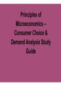 Principles of Microeconomics Consumer Choice and Demand Analysis Study Guide Microeconomics Practice Questions Answers Economic Theory Review 2025&sol; 2026