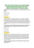 PSYC101 Exam 1&ndash;4 & Midterm &vert; PSYC101 General Psychology &vert; Portage Learning &vert; Complete Exam Bundle with Detailed Verified Answers