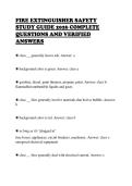 FIRE EXTINGUISHER SAFETY&NewLine;STUDY GUIDE 2026 COMPLETE&NewLine;QUESTIONS AND VERIFIED&NewLine;ANSWERS&NewLine;