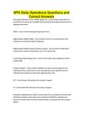 SPO Daily Operations Questions and Correct Answers
