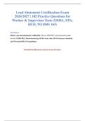 Lead Abatement Exam 2026&sol;2027&colon; Practice Test&NewLine;