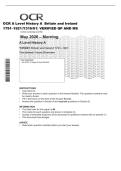 OCR A Level History A  Britain and Ireland &NewLine;1791&ndash;1921&lpar;Y316&sol;01&rpar; VERIFIED QP AND MS 