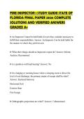 FIRE INSPECTOR 1 STUDY GUIDE STATE OF&NewLine;FLORIDA FINAL PAPER 2026 COMPLETE&NewLine;SOLUTIONS AND VERIFIED ANSWERS&NewLine;GRADED A&plus;